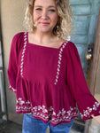 Mulberry Bloom Babydoll Top