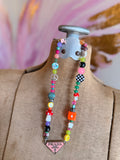 Funky Luxe Necklace by SBC - Light Pink/Orange Dice