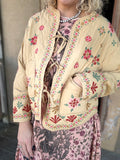 🌼 Prairie Bloom Khaki Embroidered Jacket