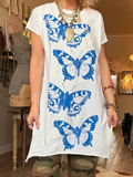 Blue Butterfly T-Shirt Dress by ILL
