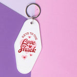 Keys to the Love Shack Motel Keychain: White
