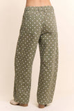 High-Waist Polka Dot Barrel Pants: Black / S-M-L(2-2-2)