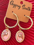 Golden Glam Portrait Hoops