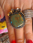Tibetan Turquoise Pyrite Ring