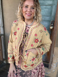 🌼 Prairie Bloom Khaki Embroidered Jacket