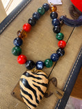 Moody Wild Zebra Heart Necklace by Jennifer Thames