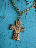 JTO Five-Stone Cross Necklace
