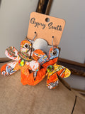 Tangerine Bloom Kantha Earrings by Gypsy South