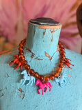 Wild Horse Necklace - Tortoise pink/brown/blue