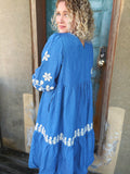 Denim Daydream Embroidered Dress
