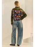 Camo Sequins Contrast Jacket: M