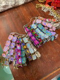Gold Prism Party Crystal Stretch Bracelet