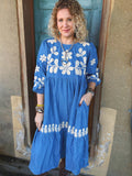 Denim Daydream Embroidered Dress