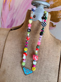 Funky Luxe Necklace by SBC - Lt. Blue/Pink Dice