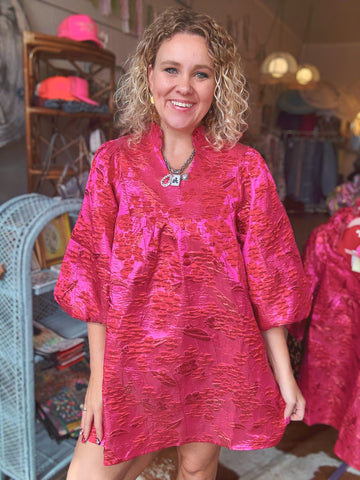 Pink Evenings Jacquard Dress