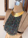 Golden Nomad Seed Bead Bib Necklace