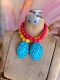 Turquoise Timber Statement Necklace - Yellow or Pink