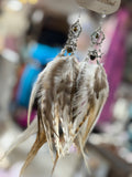 Brown Triple Star Feather Earrings by A Rare Bird