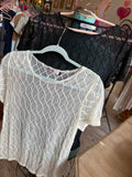 Moonvine Lattice Top - Cream & Black