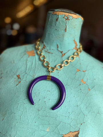 Jennifer Thames Boho Spirit Purple Horn Pendant