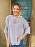 Grey - Everyday Ease Knit Top
