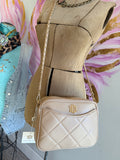 Caroline Hill Fiona Crossbody Tan Quilted