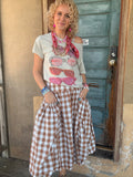 Picnic Poetry Gingham Skirt - blue, mocha or black
