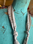 Authentic Turquoise Squash Blossom on Ivory Twilly