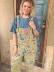 Sage Meadow Floral Overalls