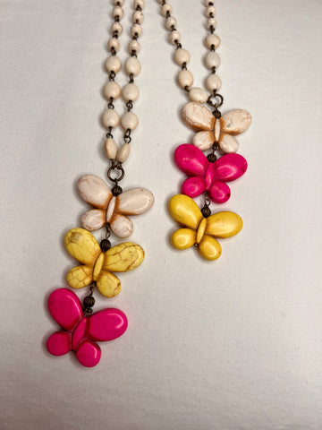 Carol Su Triple Butterfly Necklace