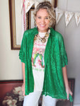 Emerald Sequin Kimono/Top