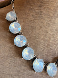 Opal Chunky Crystal Necklace - White or Pink