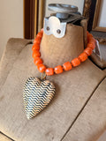 Harvest Chevron Heart Necklace