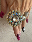 “Wildflower Shine Ring” – AB Crystal Statement Ring