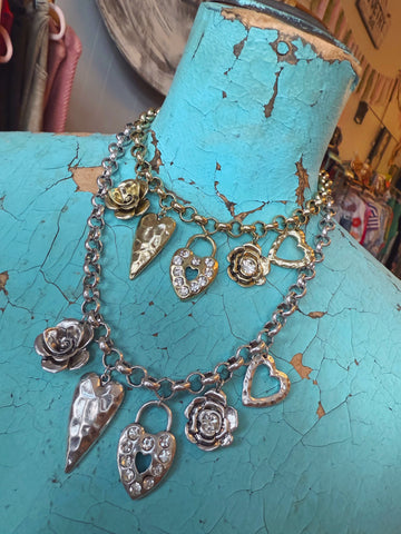 Bloom & Lock Charm Necklace