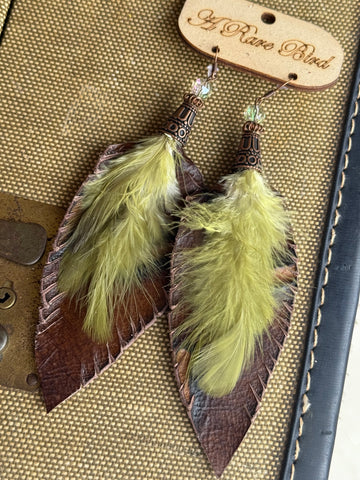 ARB Nomad Olive Feather Earrings