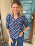 Blue Willow Blouse (S-2X)