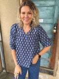 Blue Willow Blouse (S-2X)