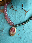 Lady the Brand Split Necklace – Tulip Pink & Ruby Zoisite