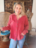 Vintage Ruby Gauze Top