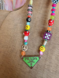 Funky Luxe Necklace by SBC - Lime/Purple Dice
