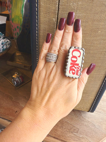 Soda Pop Domino Adjustable Ring — Art by Amy
