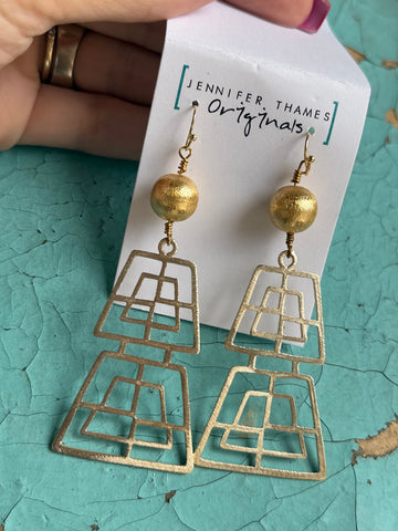 Jennifer Thames Originals – Geo Sphere Dangle Earrings