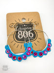 Silver and leather circle earring 806-E162 - LAST CALL: TNAB