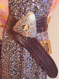 Leather Braided Belt - Brown