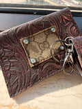Plum GG Card Holder Keychain