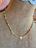 Sweetheart Seed Bead Necklace by Jennifer Thames Originals