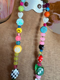 Funky Luxe Necklace by SBC - Lt blue/Purple Dice