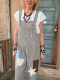 Patchwork Daydream Striped Overalls