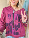 Mulberry Patchwork Peace Vibe Sweatshirt